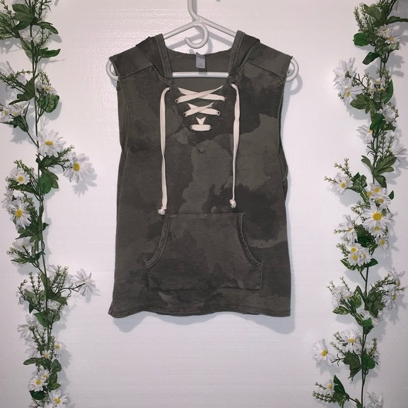 ALTERNATIVE Camo lace up hoodie - Picture 1 of 5
